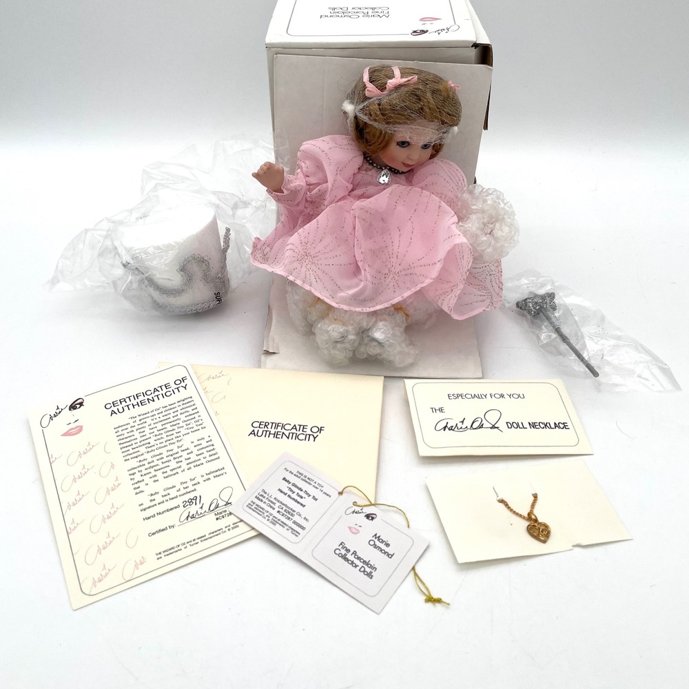 Marie Osmond Baby Glinda Tiny Tot Doll NWT Pink Wizard of Oz Porcelain Vintage